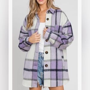 Womanโs shirt flannel jacket winter shirt pockets button down (CHOSE YOUR SIZE)